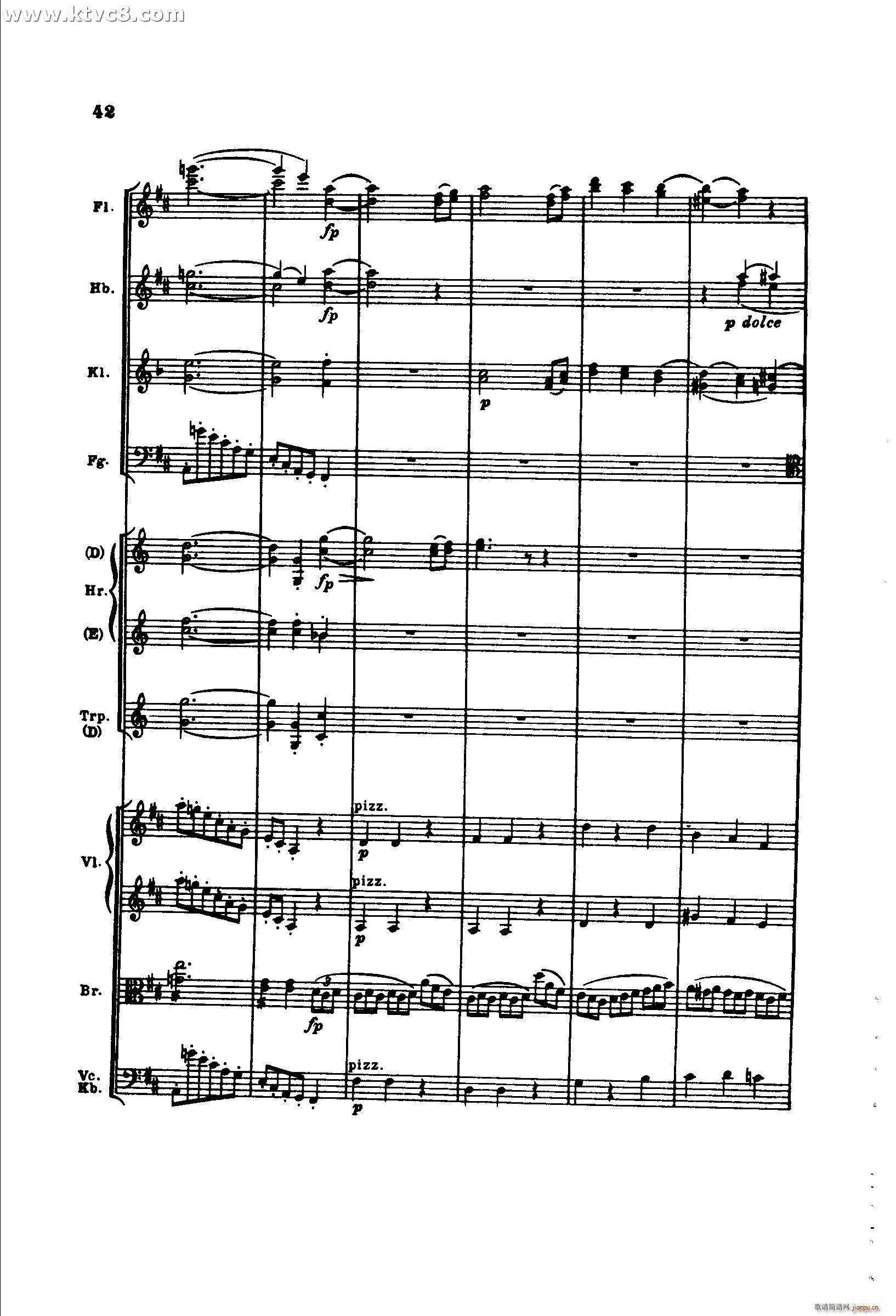 勃拉姆斯第二交响曲 第一乐章 不太快的快板(总谱)42