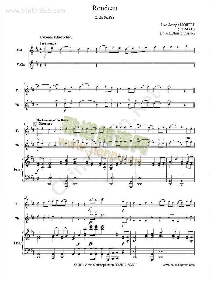 回旋曲--长笛、小提琴与钢琴(小提琴谱)1
