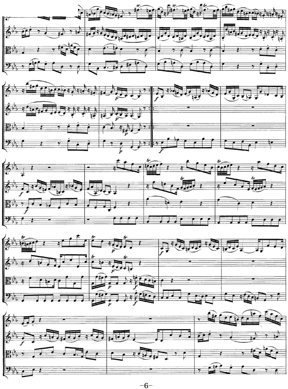 Mozart Quartet No 11 in Eb Major K 171(总谱)6