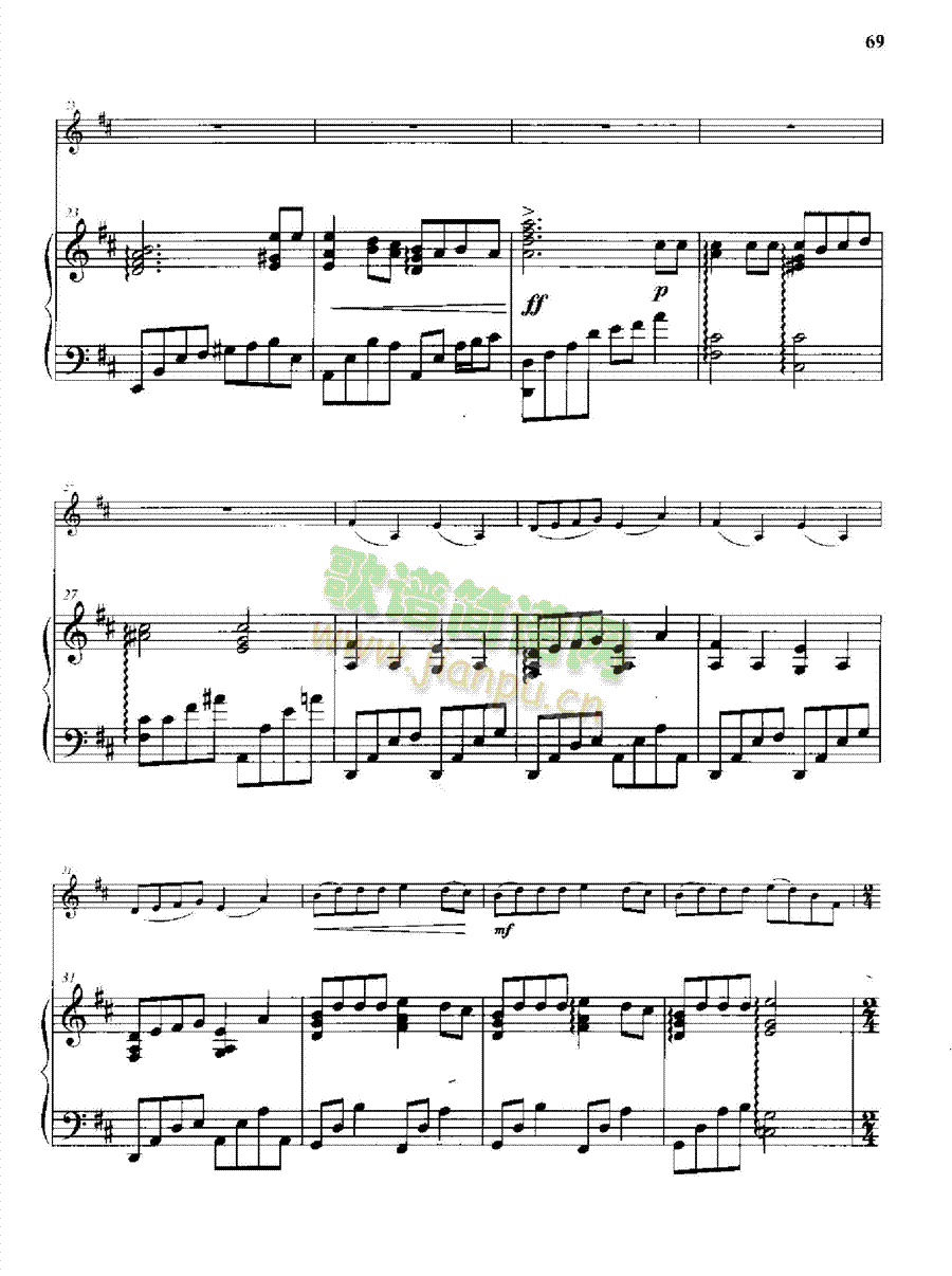夜之歌弦乐类小提琴(钢琴谱)3