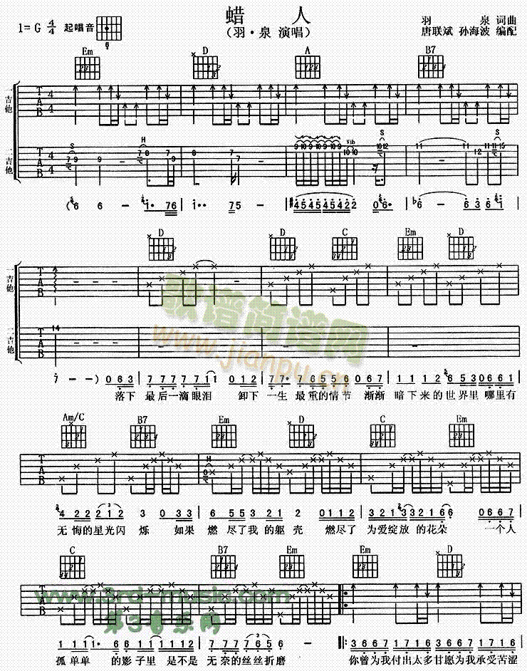 蜡人(吉他谱)1