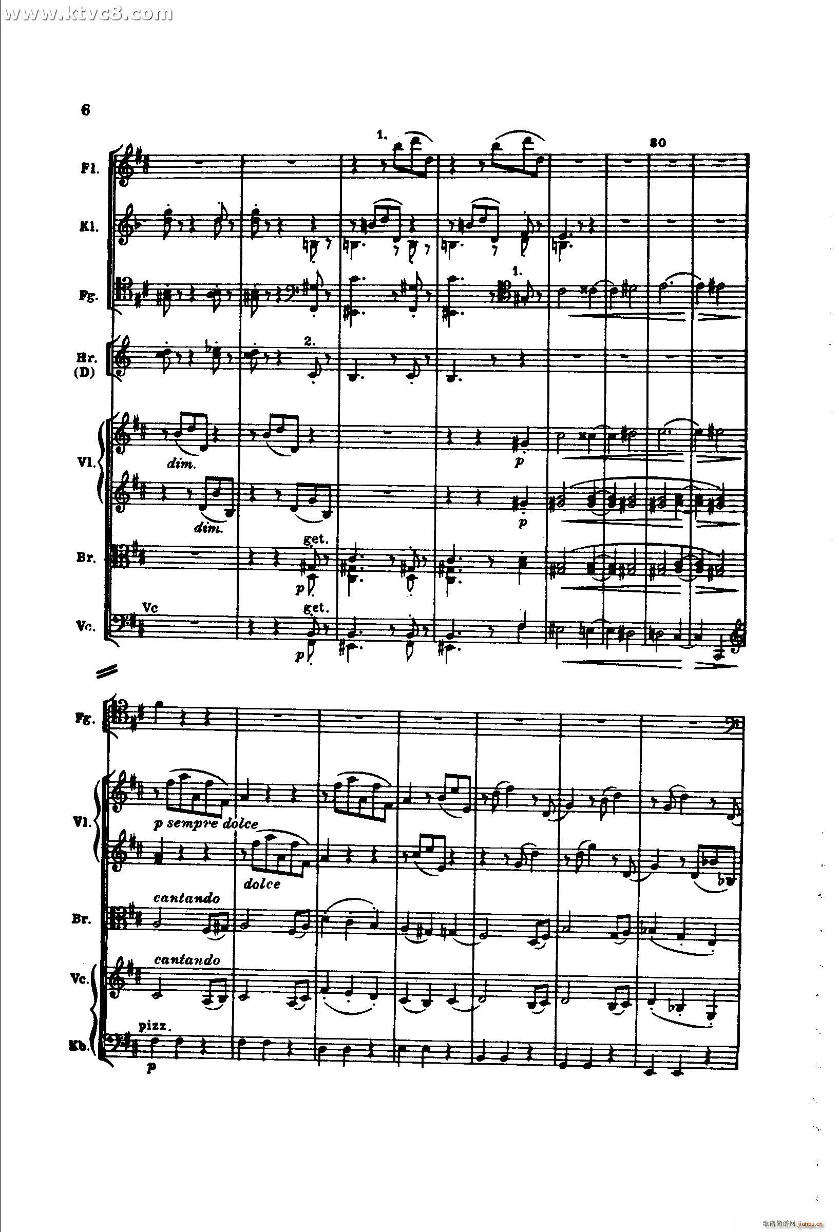 勃拉姆斯第二交响曲 第一乐章 不太快的快板(总谱)6