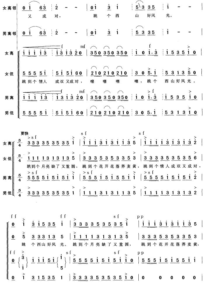 阿细跳月(合唱）(八字歌谱)5