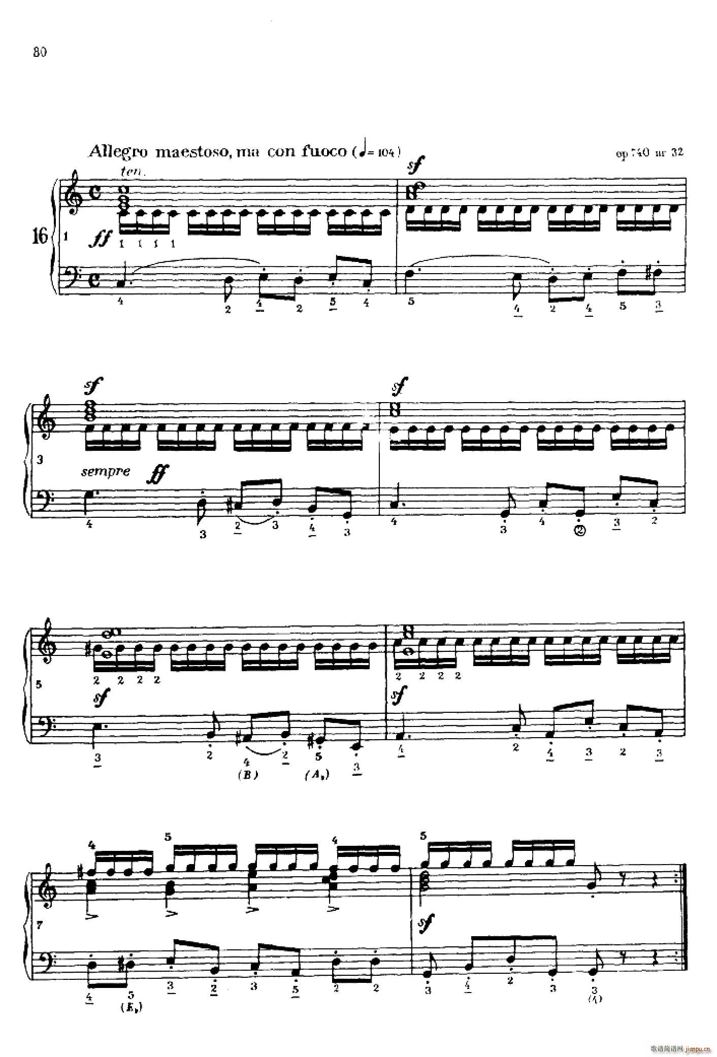 车尔尼手风琴练习曲集 第Ⅳ册 第16 17首(手风琴谱)1