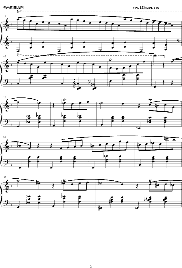 华丽的圆舞曲第三首-肖邦(钢琴谱)3