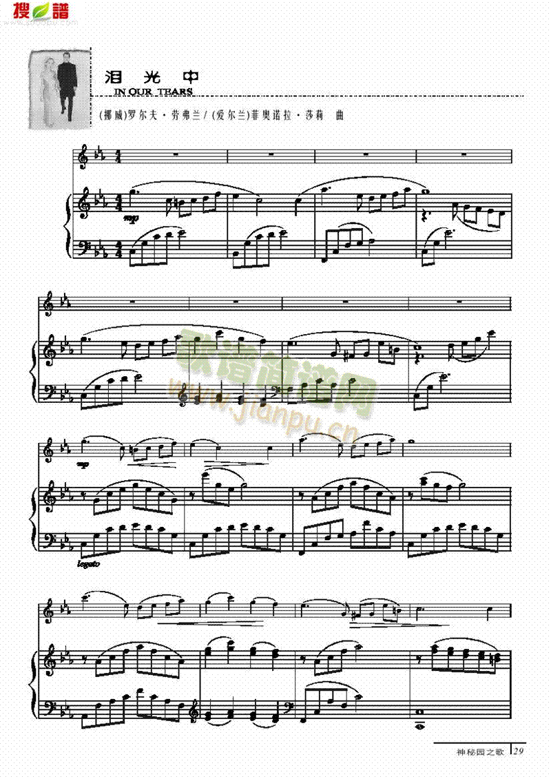 泪光中-钢伴谱弦乐类小提琴(其他乐谱)1