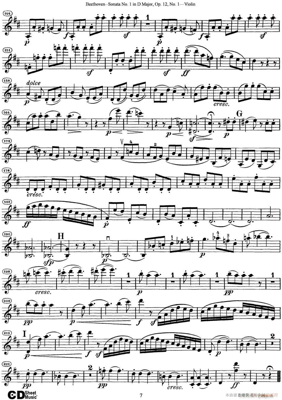 Violin Sonata No 1 in D Major Op 12 No 1(小提琴谱)7