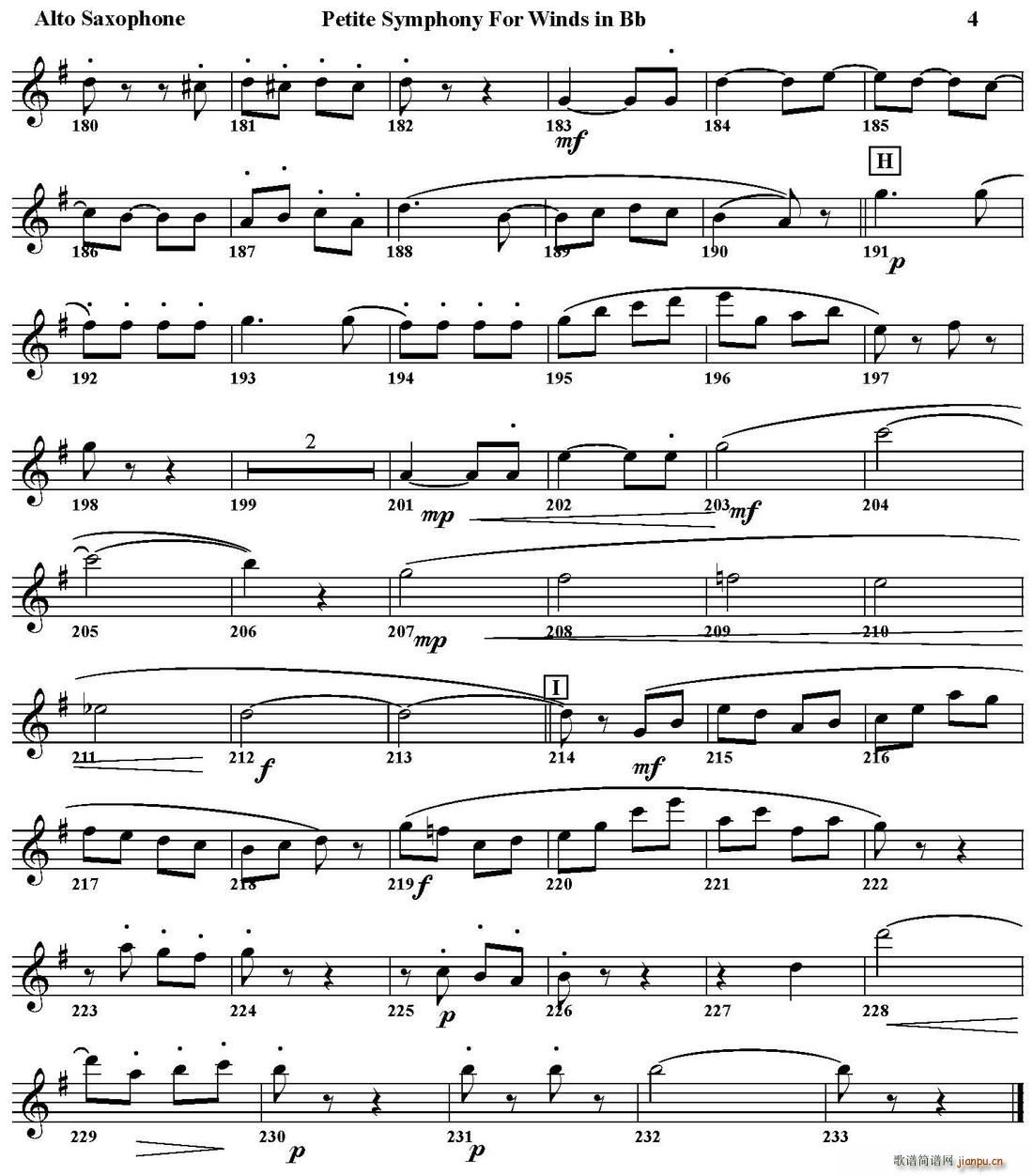 Petite Symphony For Winds in Bb 四重奏 中音薩克斯 4