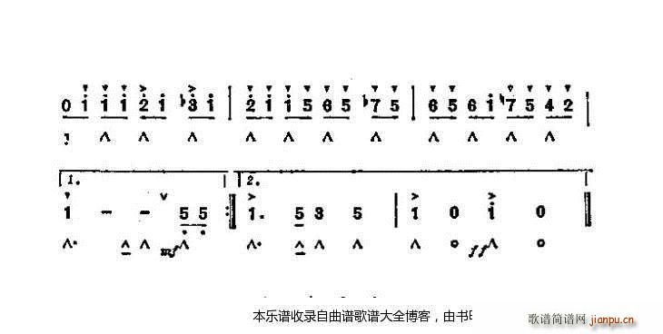 口琴蓝色探戈(电子琴谱)3