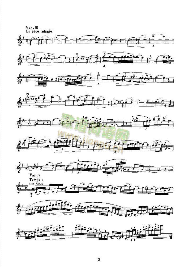 行板与变奏曲弦乐类小提琴(其他乐谱)3
