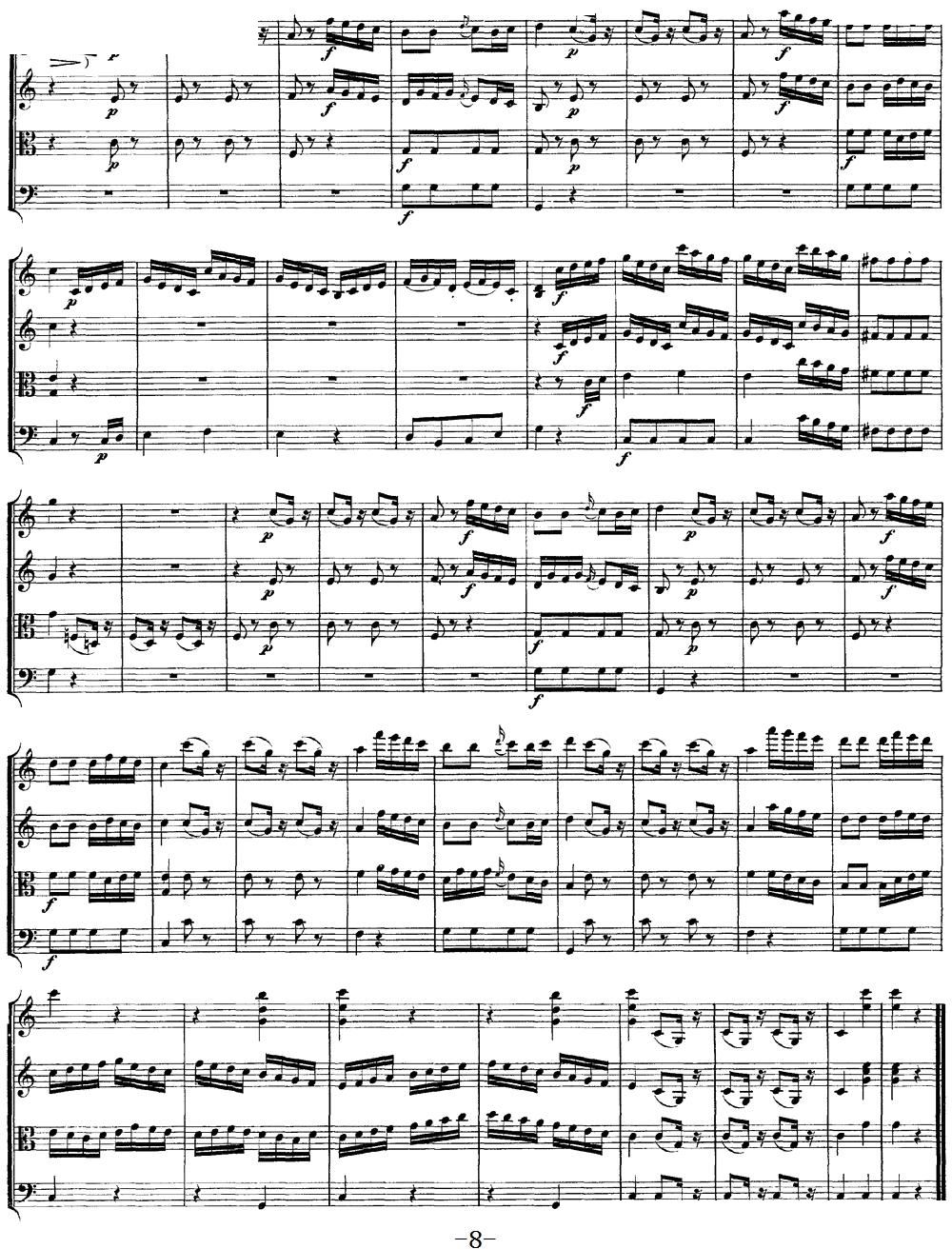 Mozart Quartet No 10 in C Major K 170(总谱)8
