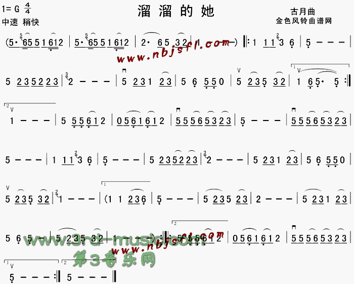 溜溜的她(二胡谱)1