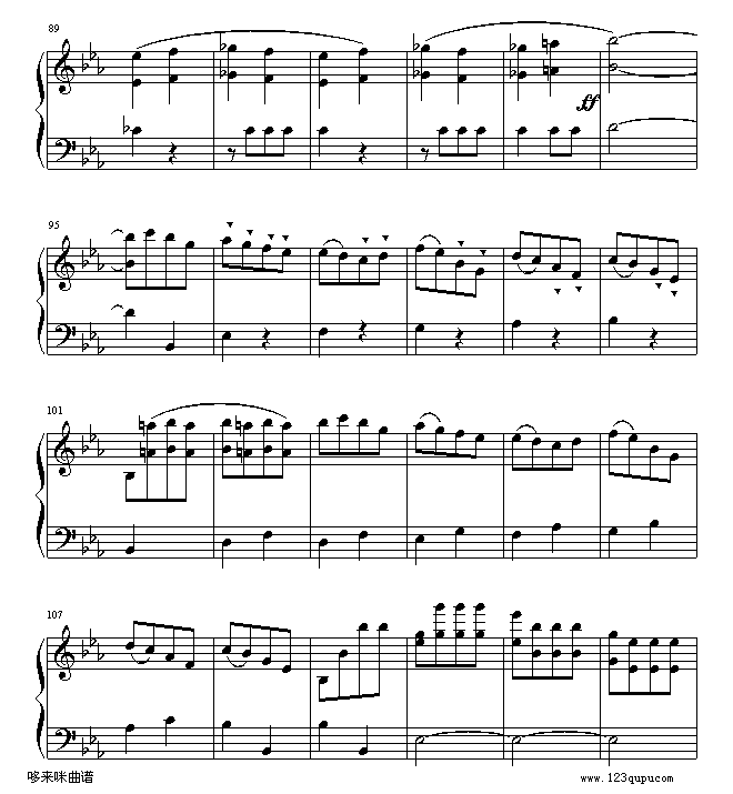 命运-第五交响乐-贝多芬(钢琴谱)5