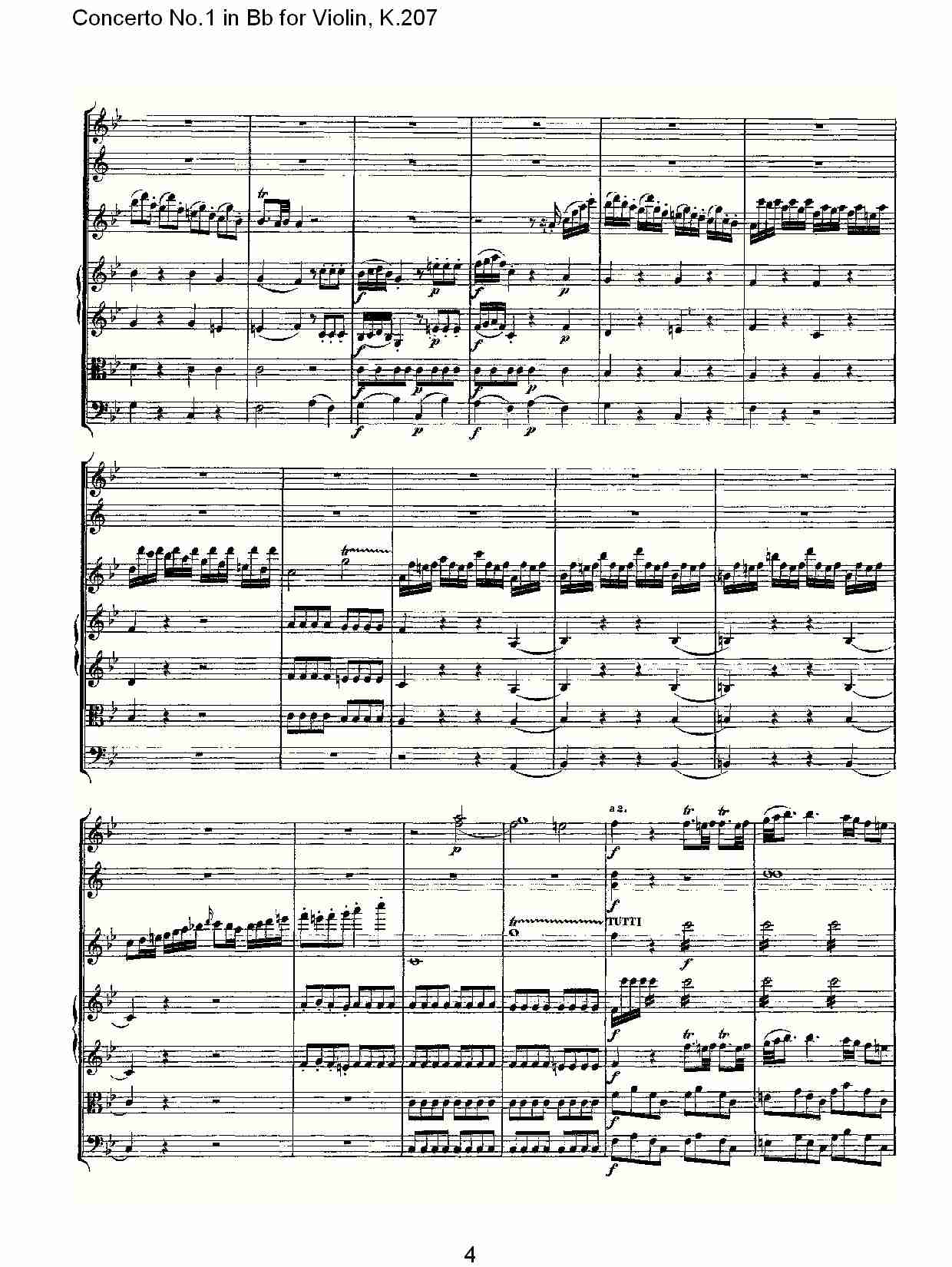 Bb调小提琴第一协奏曲, 4