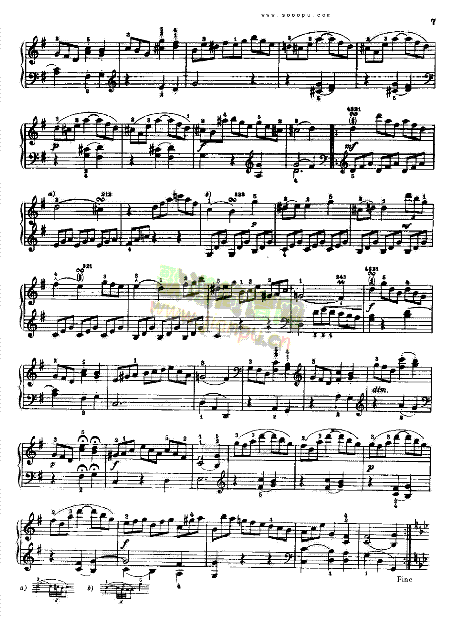 奏鸣曲一1776年出版键盘类钢琴(钢琴谱)5