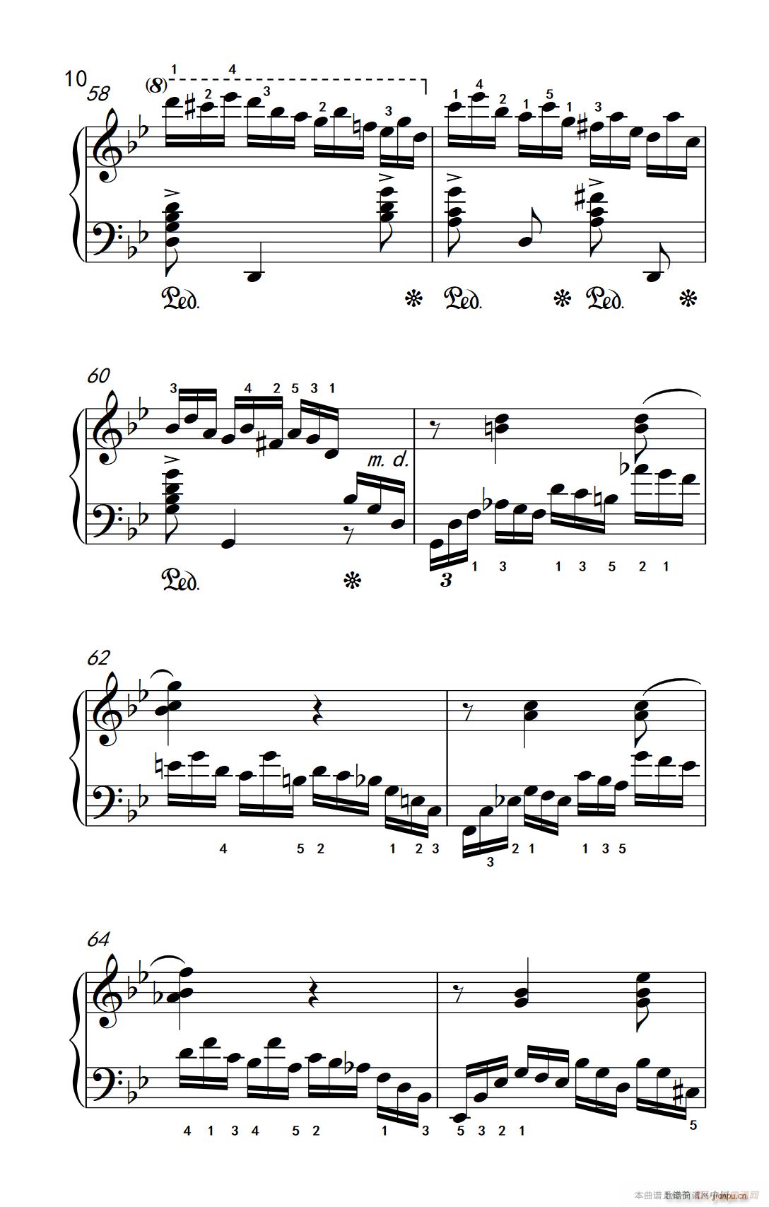 第九级3 练习曲 No 2 中央音乐学院 钢琴 业余 考级教程 7 9级(钢琴谱)10