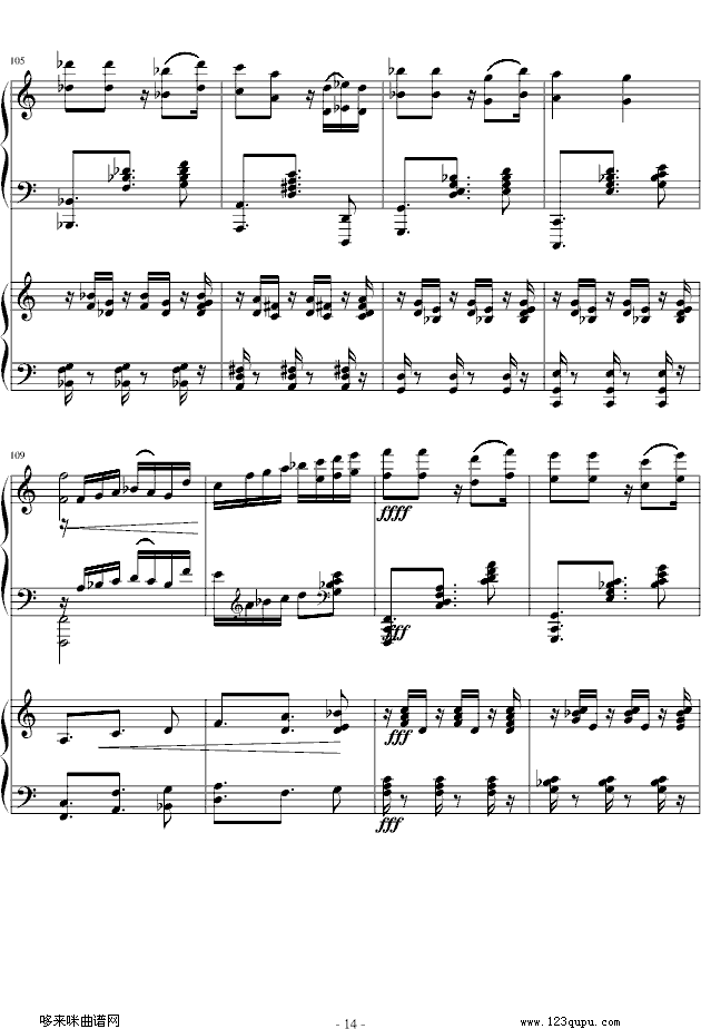 爵士双钢琴奏鸣曲第三乐章-米约(钢琴谱)14