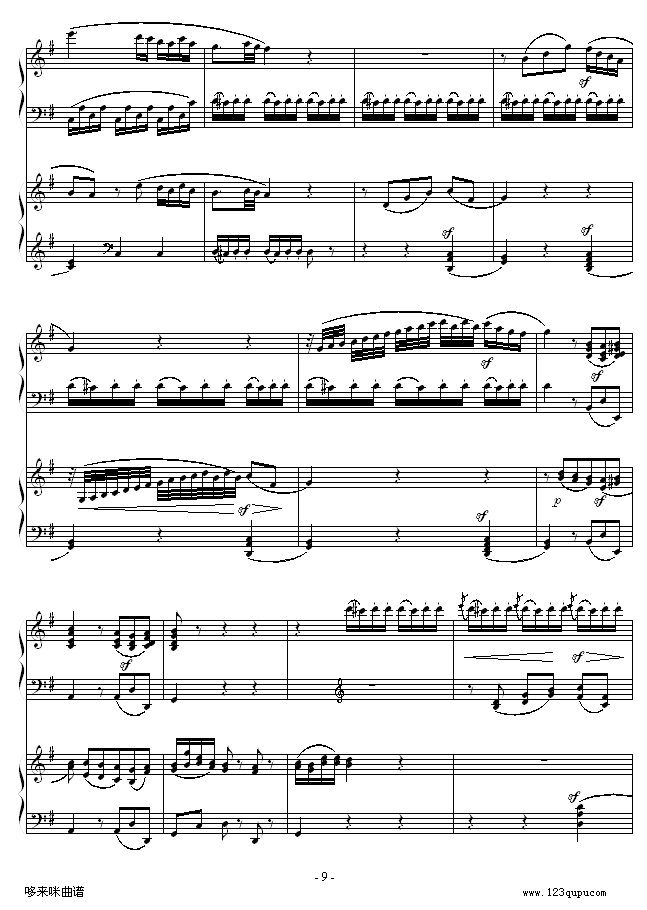 D大调双钢琴奏鸣曲第二乐章-莫扎特(钢琴谱)9