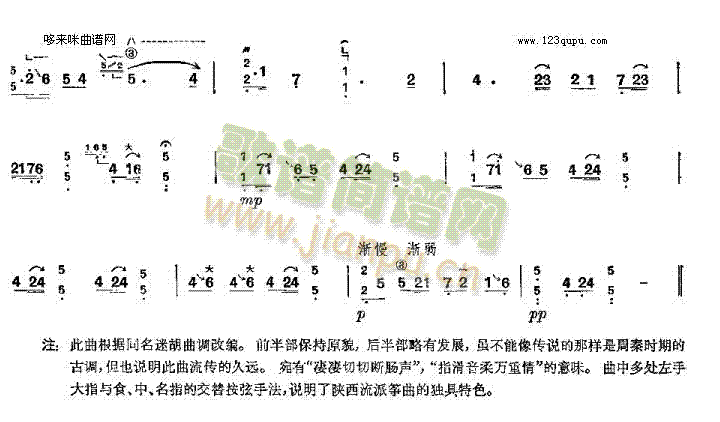 凄凉曲-陕西筝曲(古筝扬琴谱)3