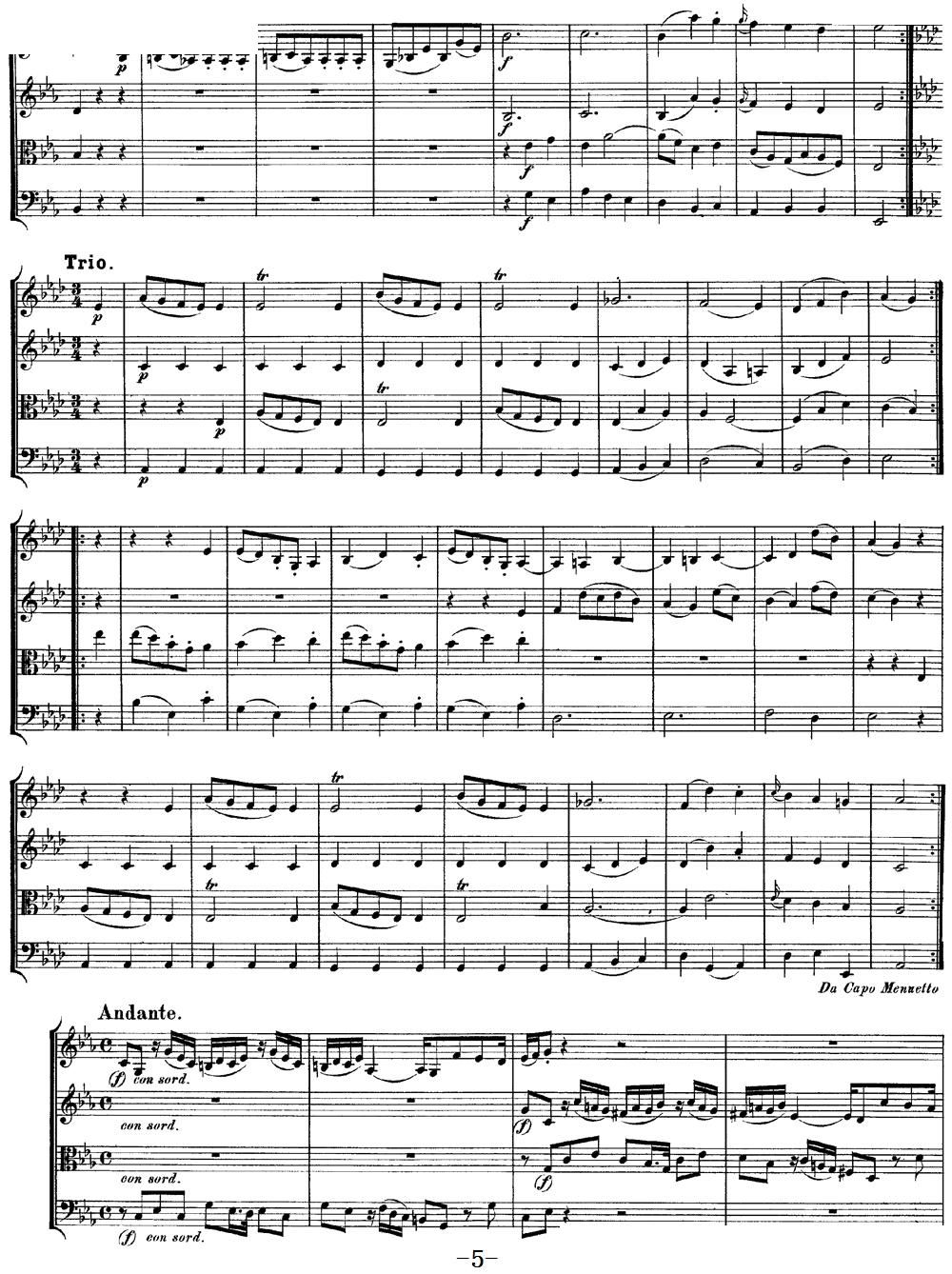 Mozart Quartet No 11 in Eb Major K 171(总谱)5