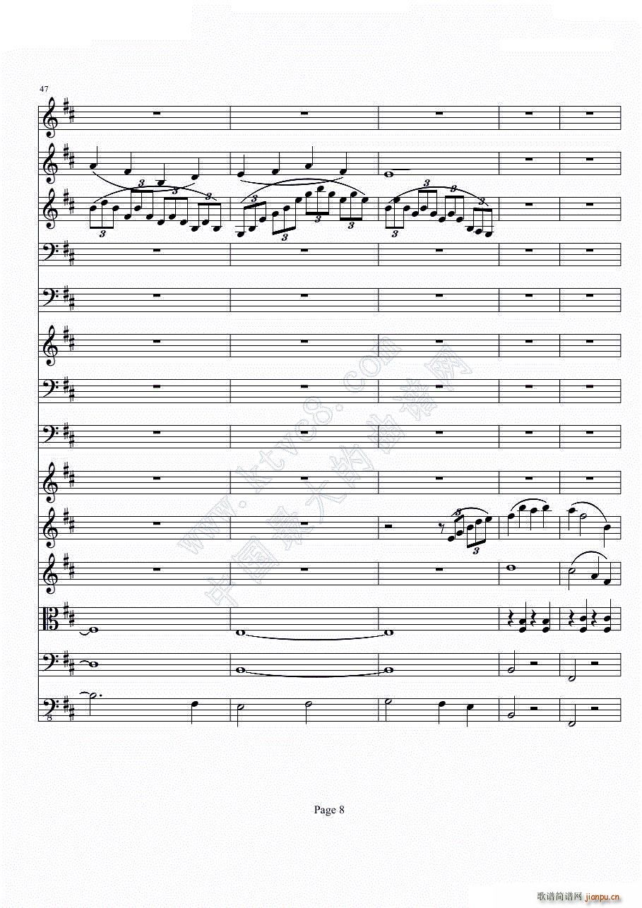 b小调小提琴协奏曲第一乐章 第一部分共二部分(总谱)8