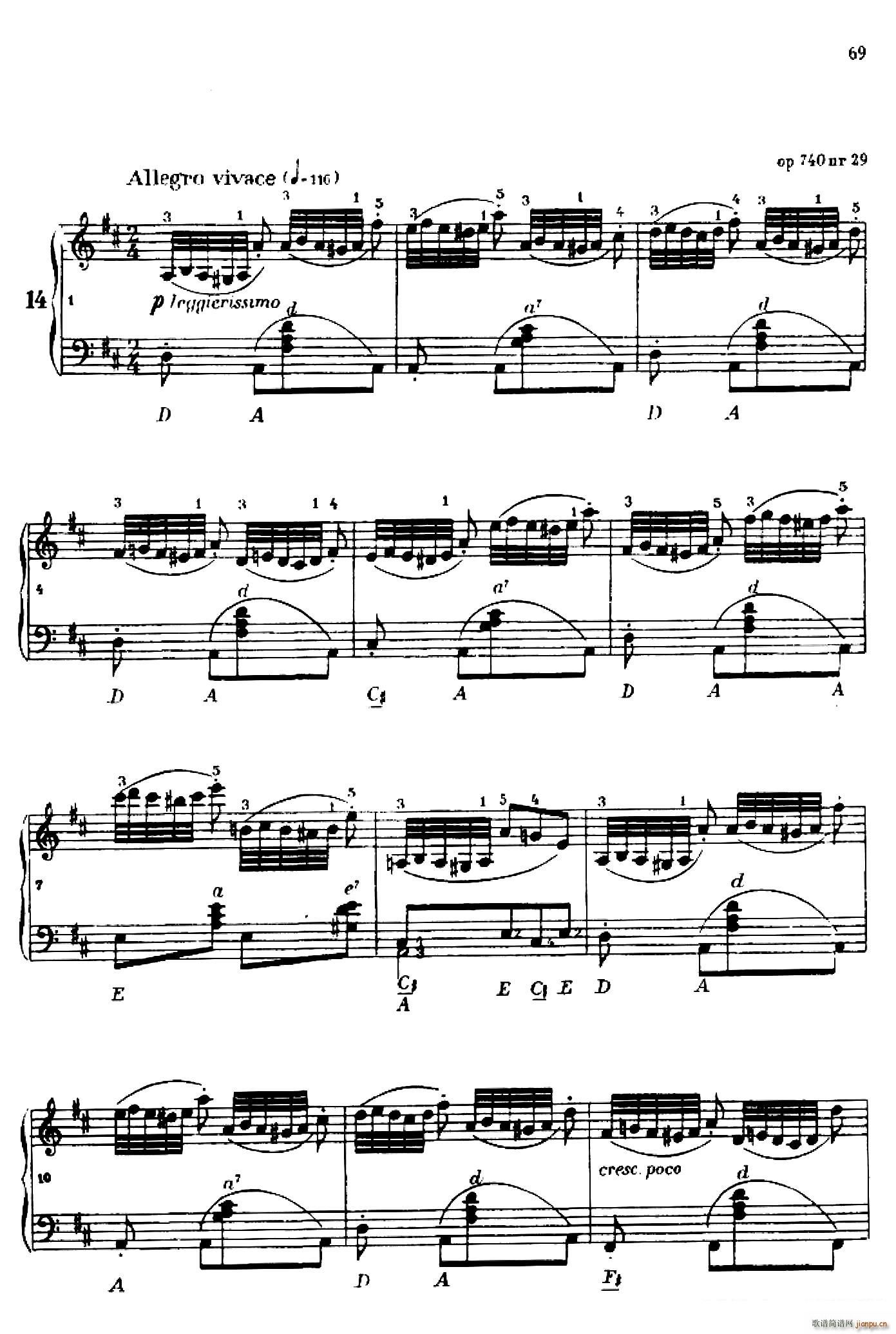 车尔尼手风琴练习曲集 第Ⅳ册 第14 15首(手风琴谱)1