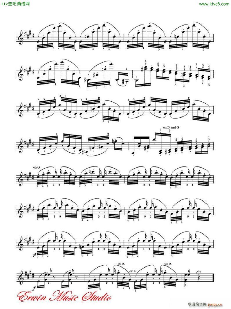 帕格尼尼 24首随想曲 作品 1 小提琴No 1 4