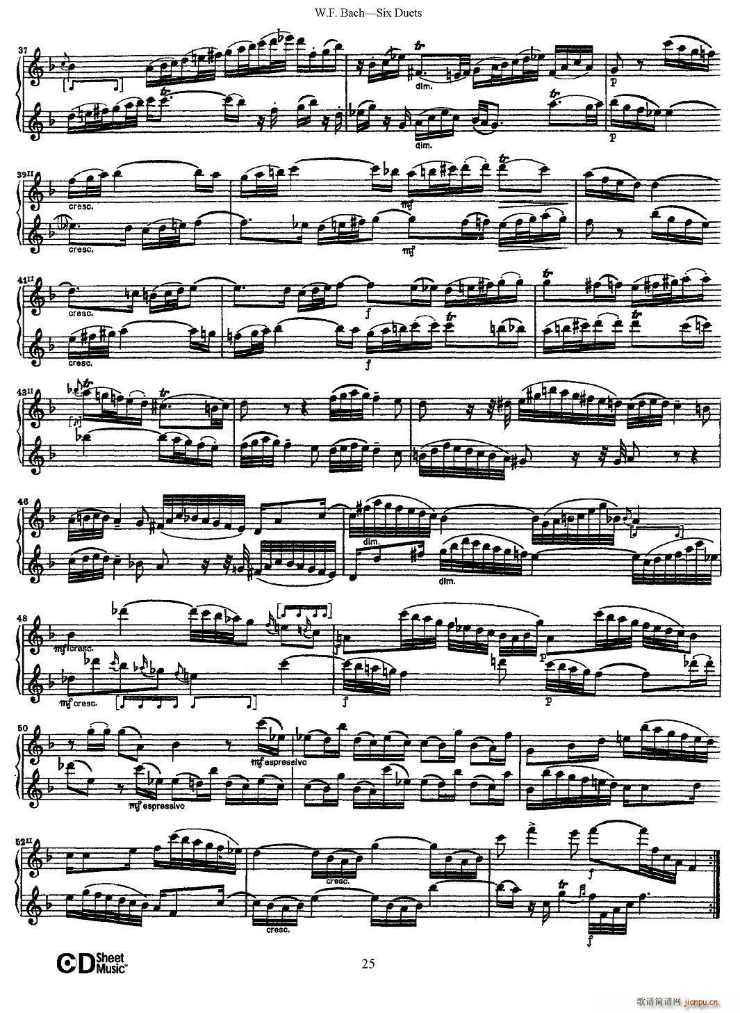 W F 巴赫 六首二重奏练习曲 4(笛箫谱)3