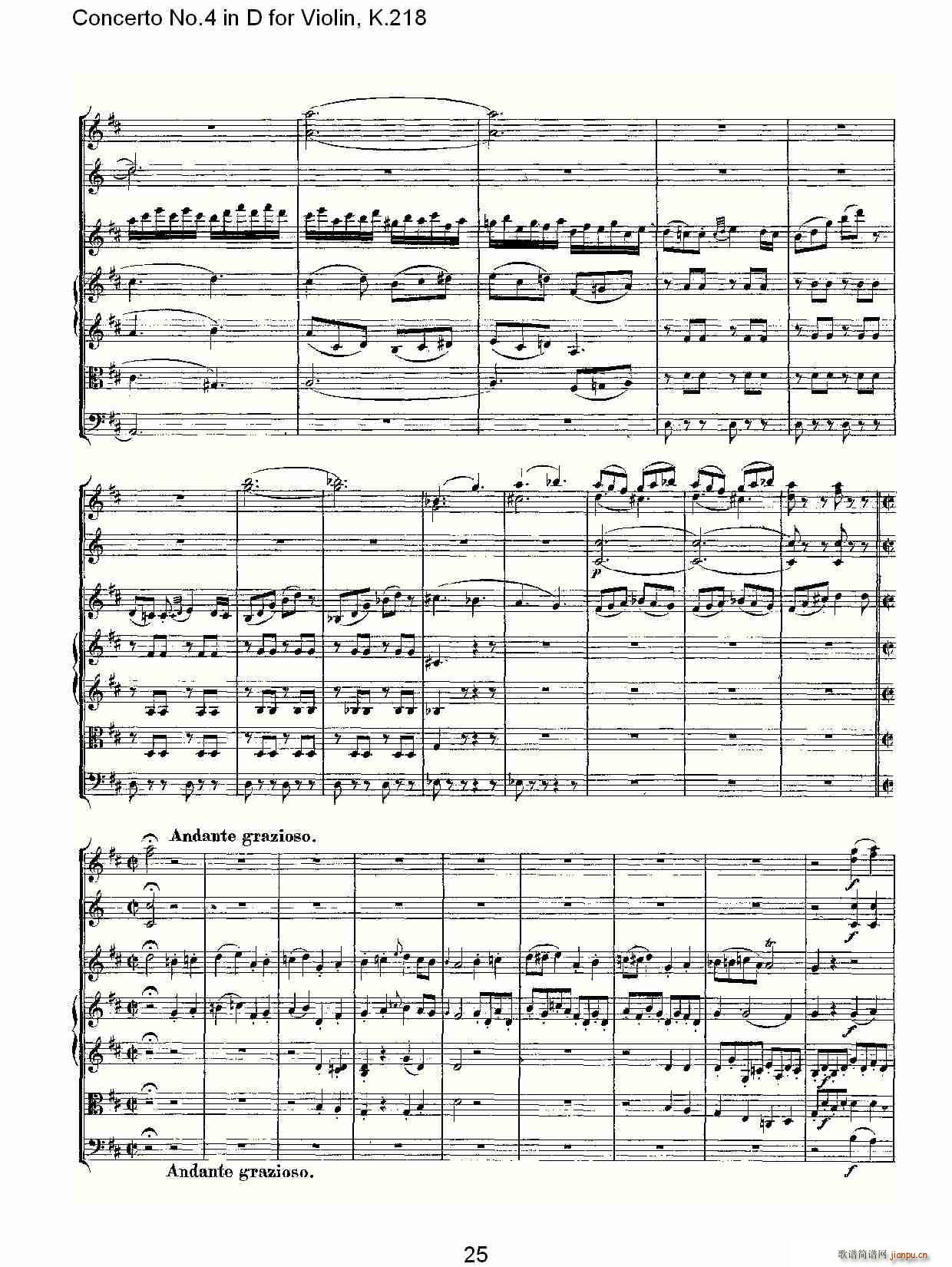 Concerto No.4 in D for Violin, K.218(小提琴谱)25