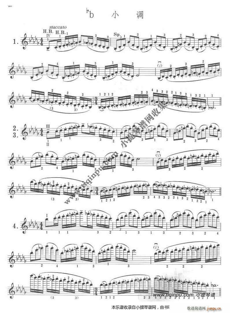 卡尔弗莱什 小提琴音阶体系 降b小调(小提琴谱)1