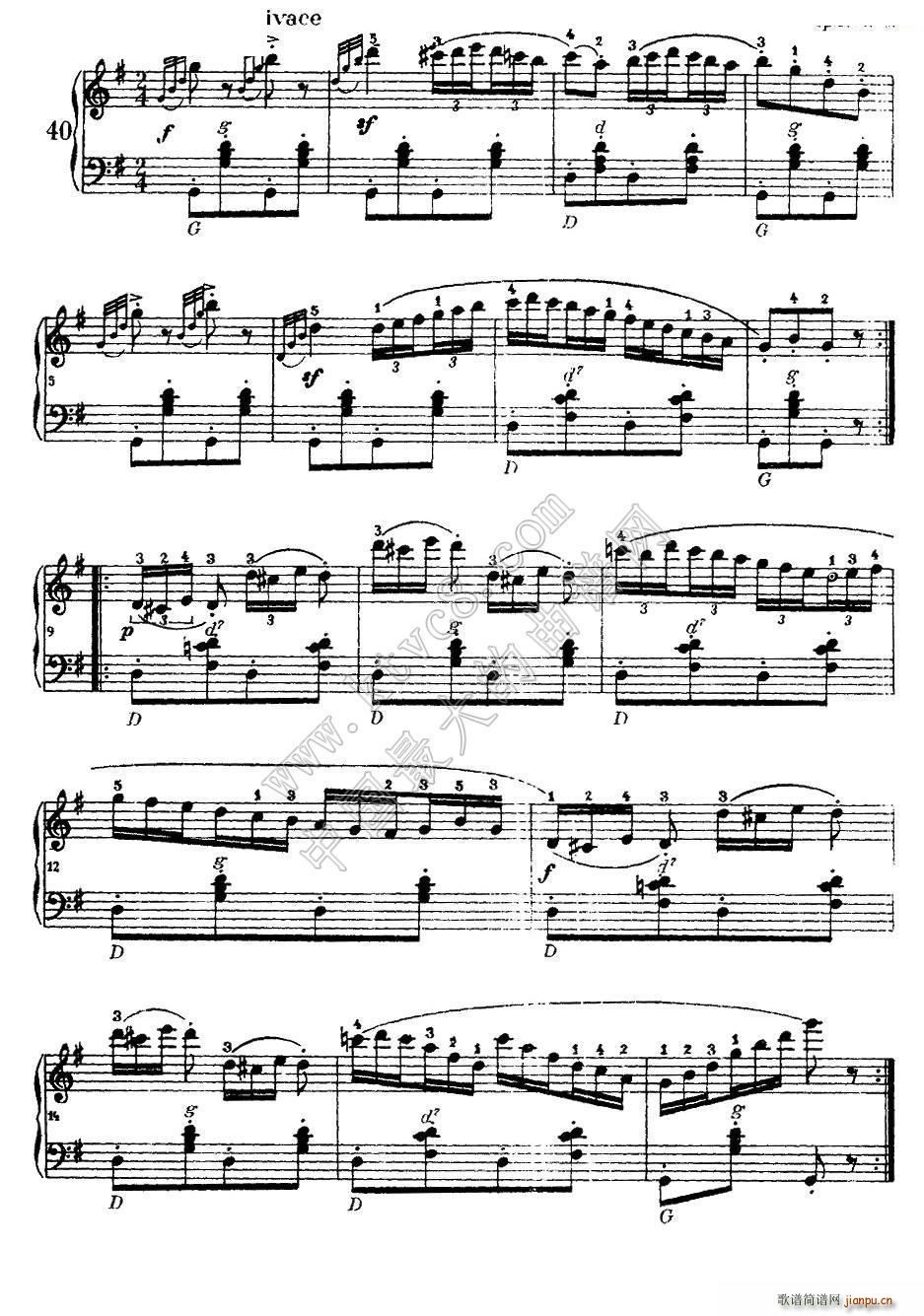 车尔尼手风琴练习曲集 第Ⅰ册 37 44(手风琴谱)3