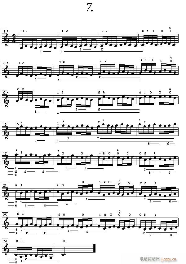 小提琴基础指法音准练习(小提琴谱)1