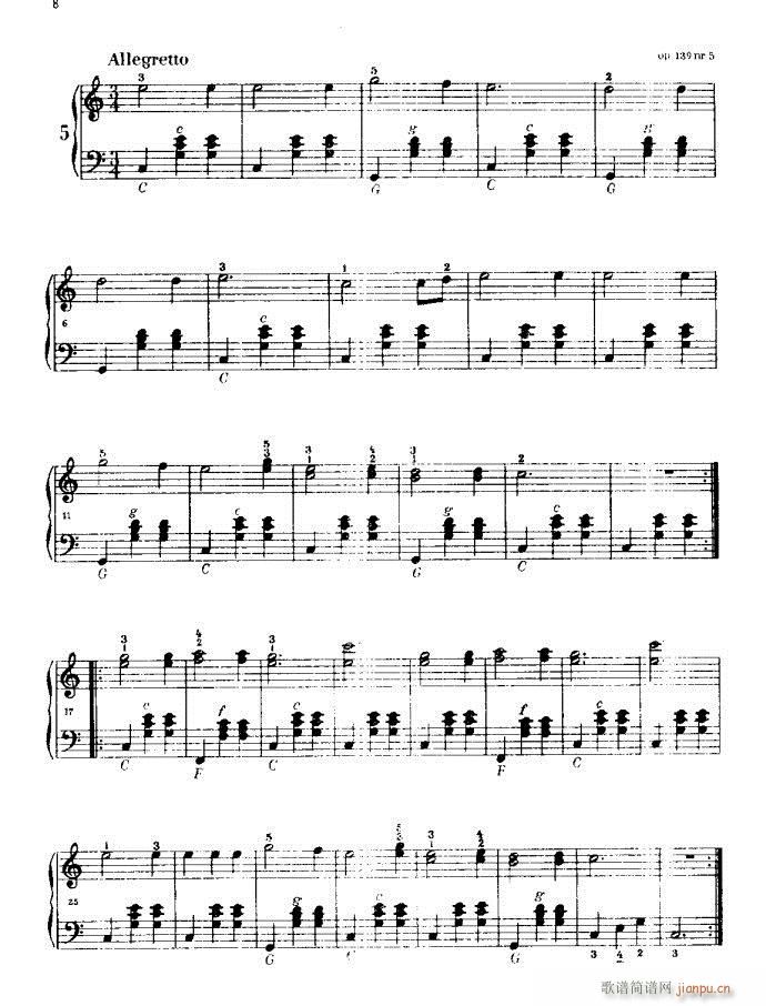 车尔尼手风琴练习曲集(手风琴谱)8
