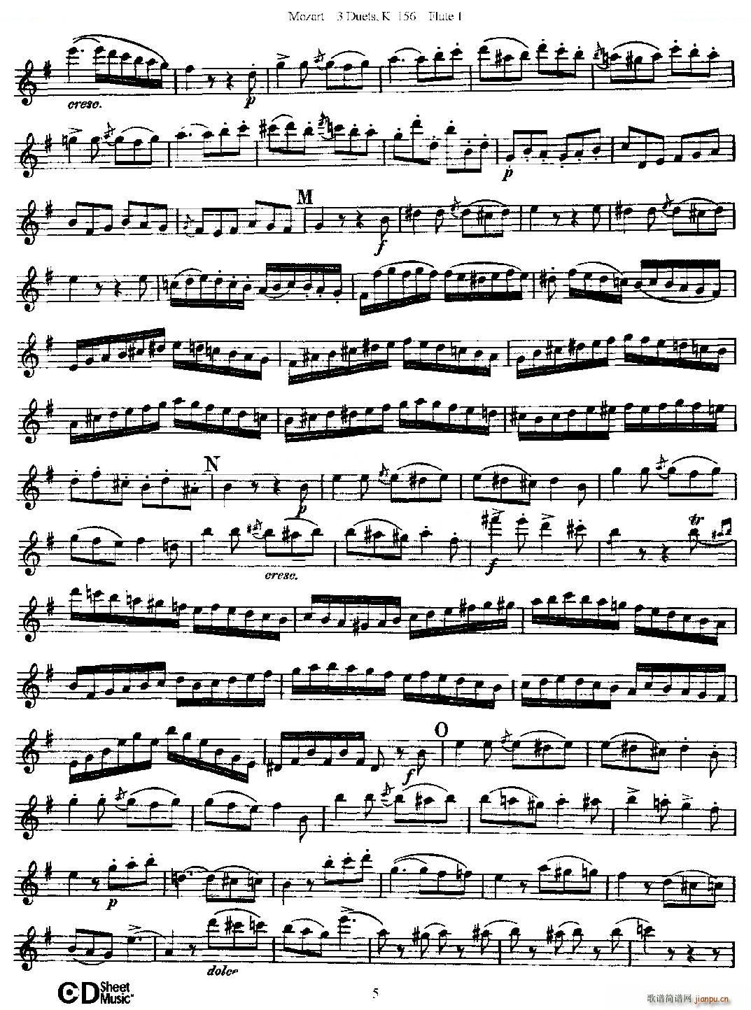 3 Duets K 156 之第一长笛 二重奏三首 K156号 铜管(笛箫谱)5