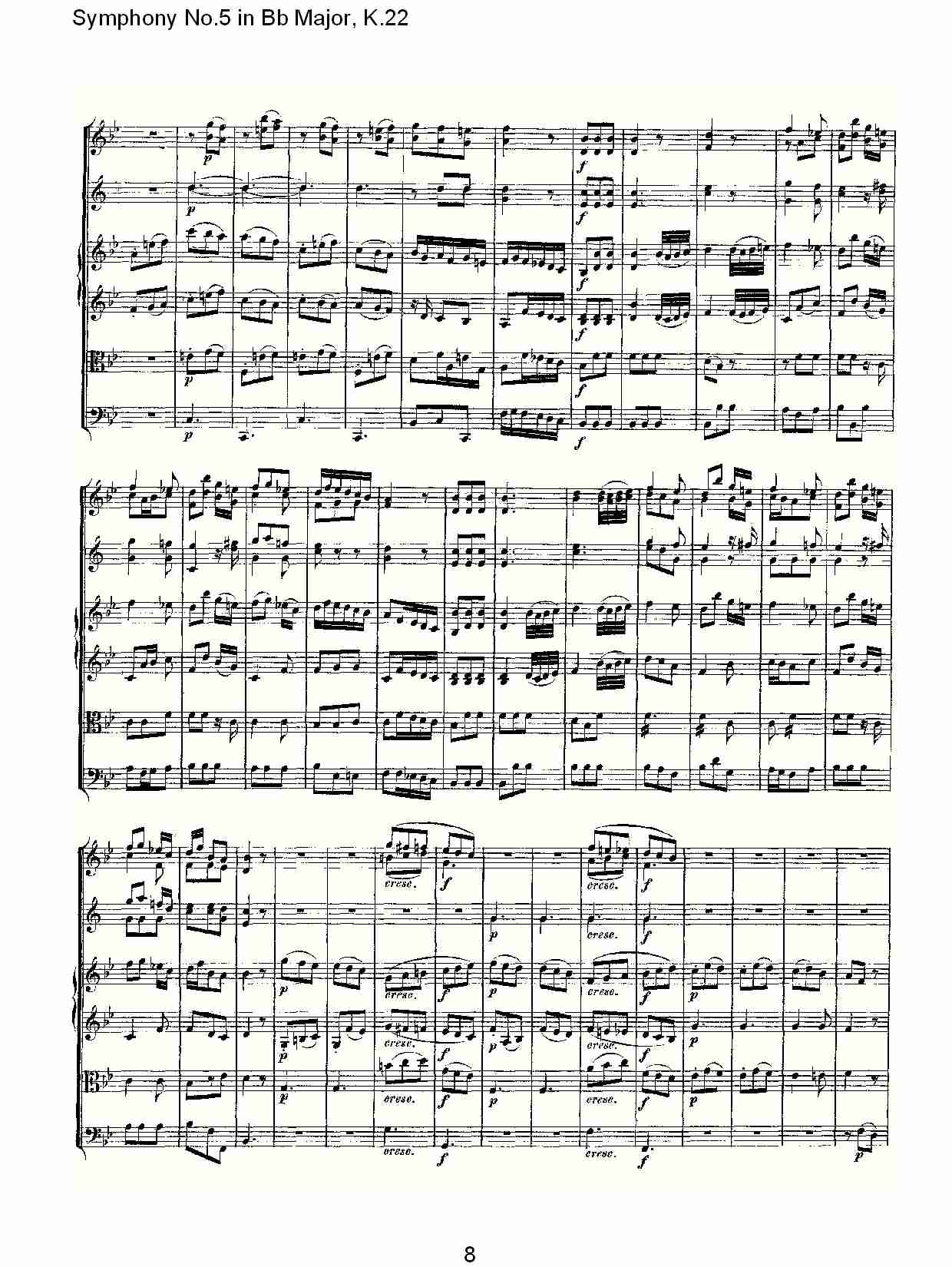 Bb大调第五交响曲K.22(总谱)8