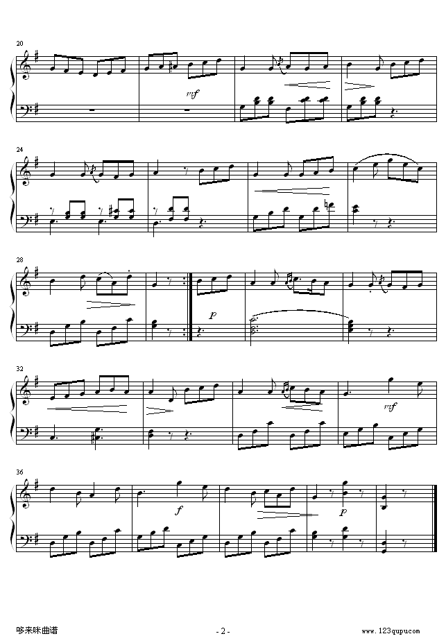G大调小奏鸣曲Romanze-贝多芬 2