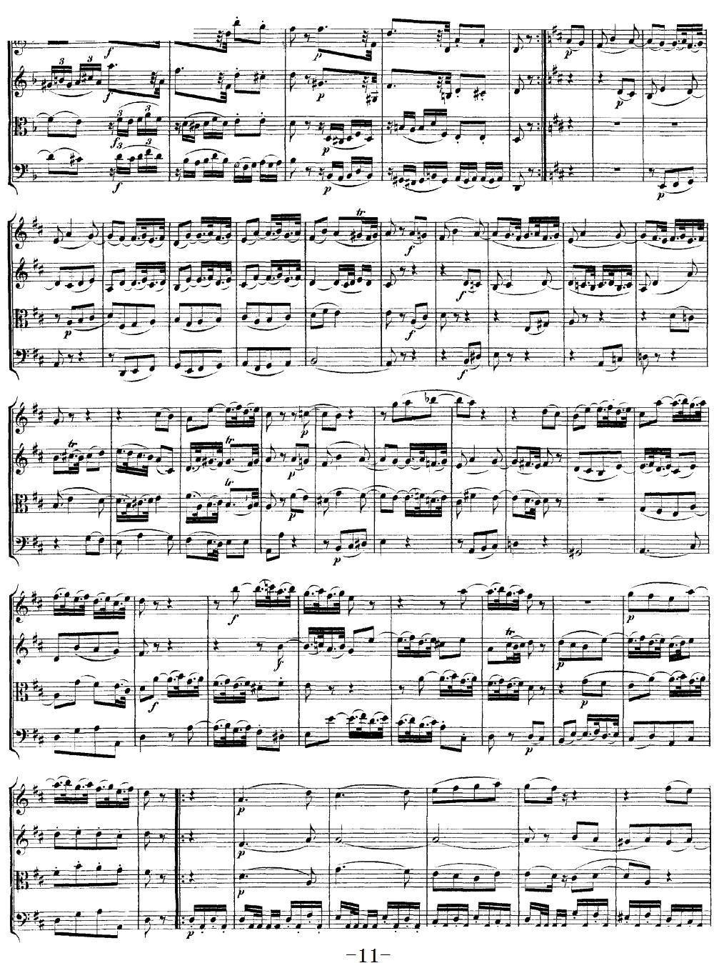 Mozart Quartet No 18 in A Major K 464(总谱)11
