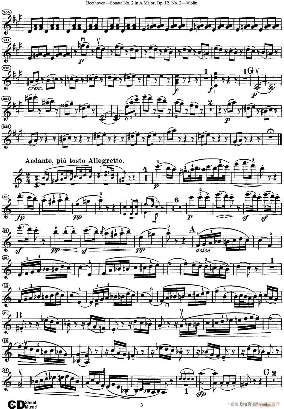 Violin Sonata No 2 in A Major Op 12 No 2(小提琴谱)3