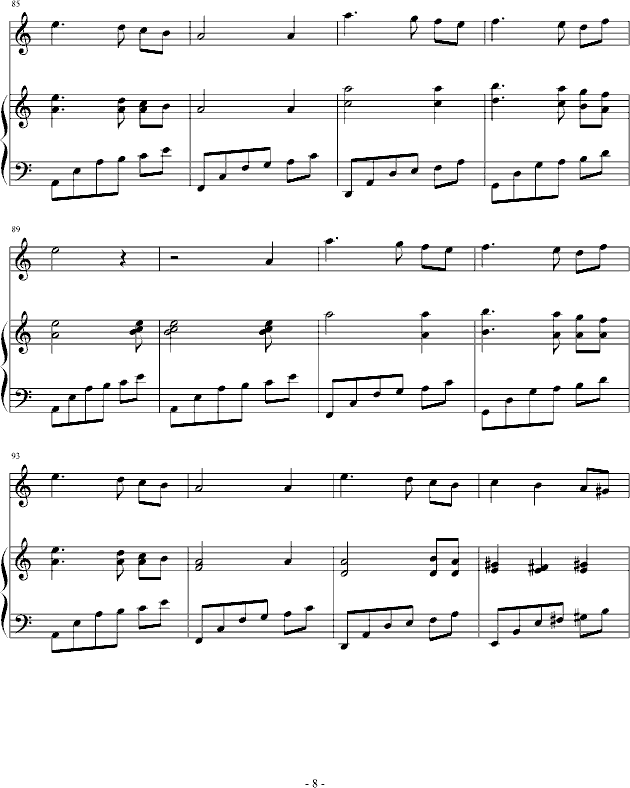 寻梦 钢琴加小提琴(钢琴谱)8