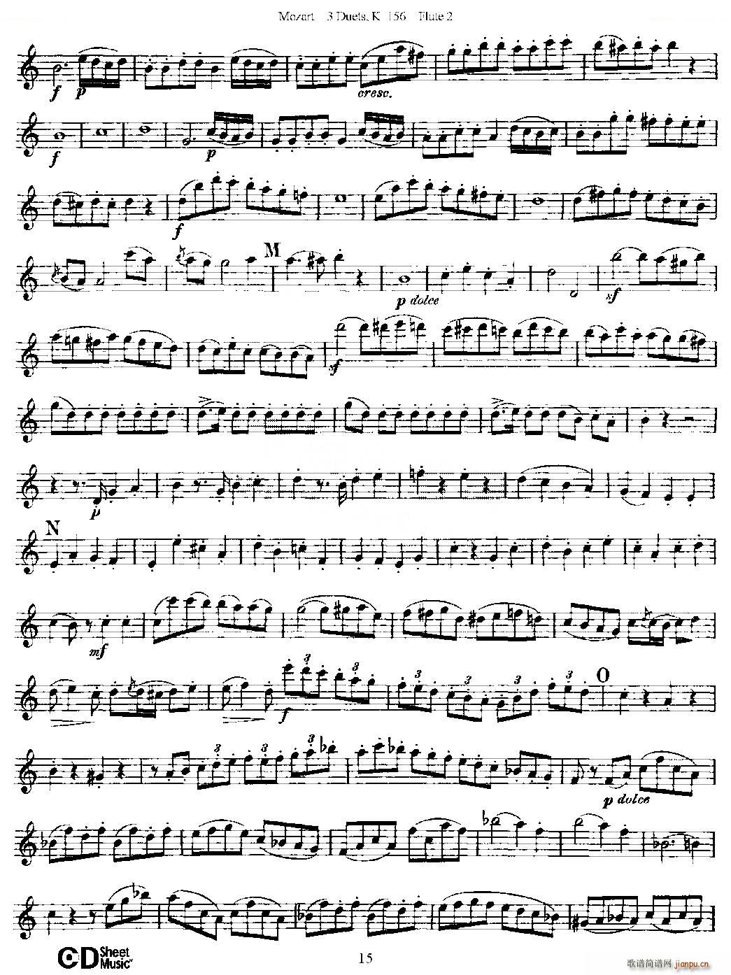 3 Duets K 156 之第二长笛 二重奏三首 K156号 铜管(笛箫谱)15
