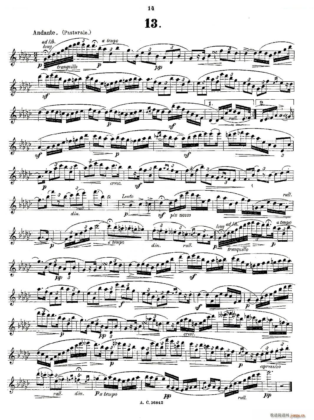 24首长笛练习曲 Op 21 之13 24 铜管 2