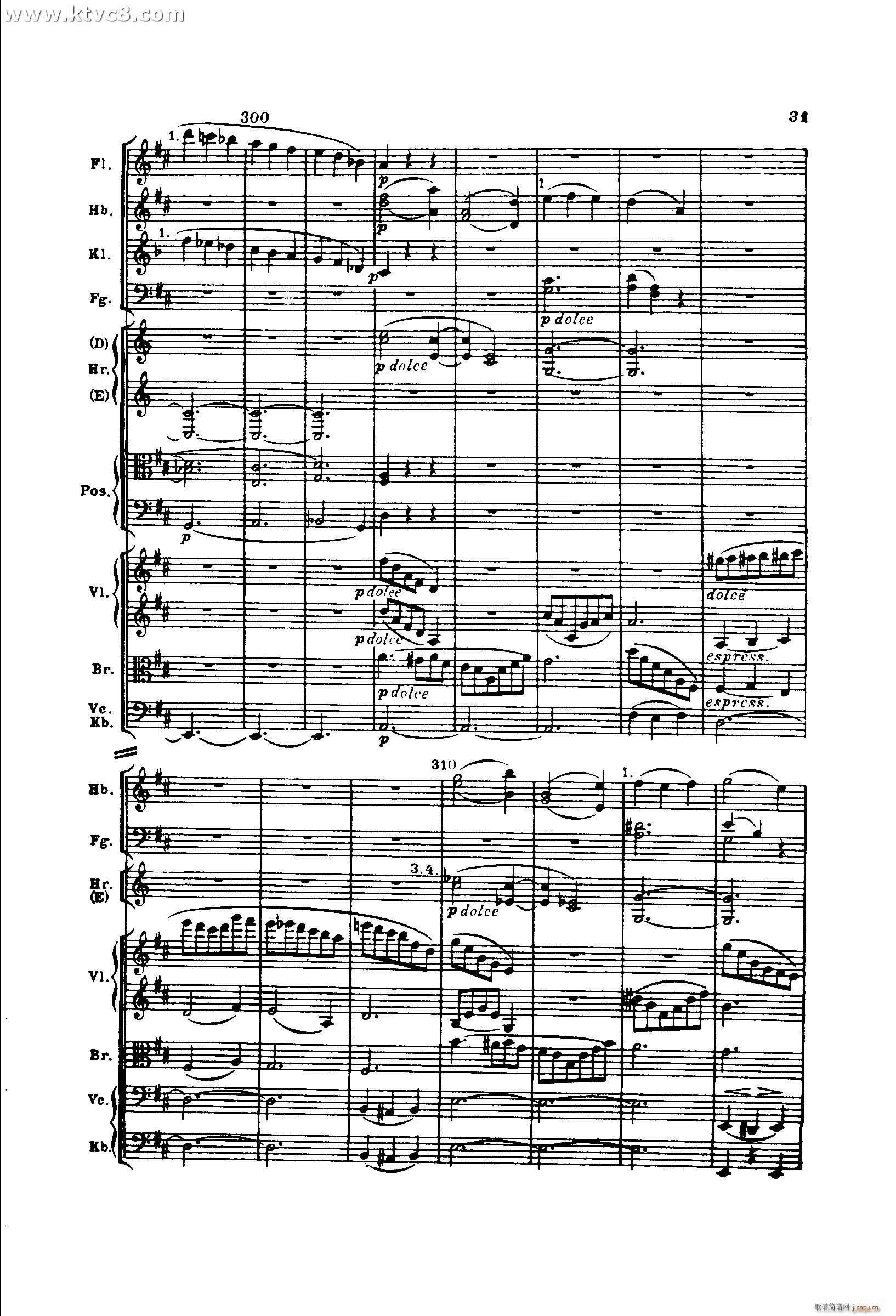勃拉姆斯第二交响曲 第一乐章 不太快的快板(总谱)31