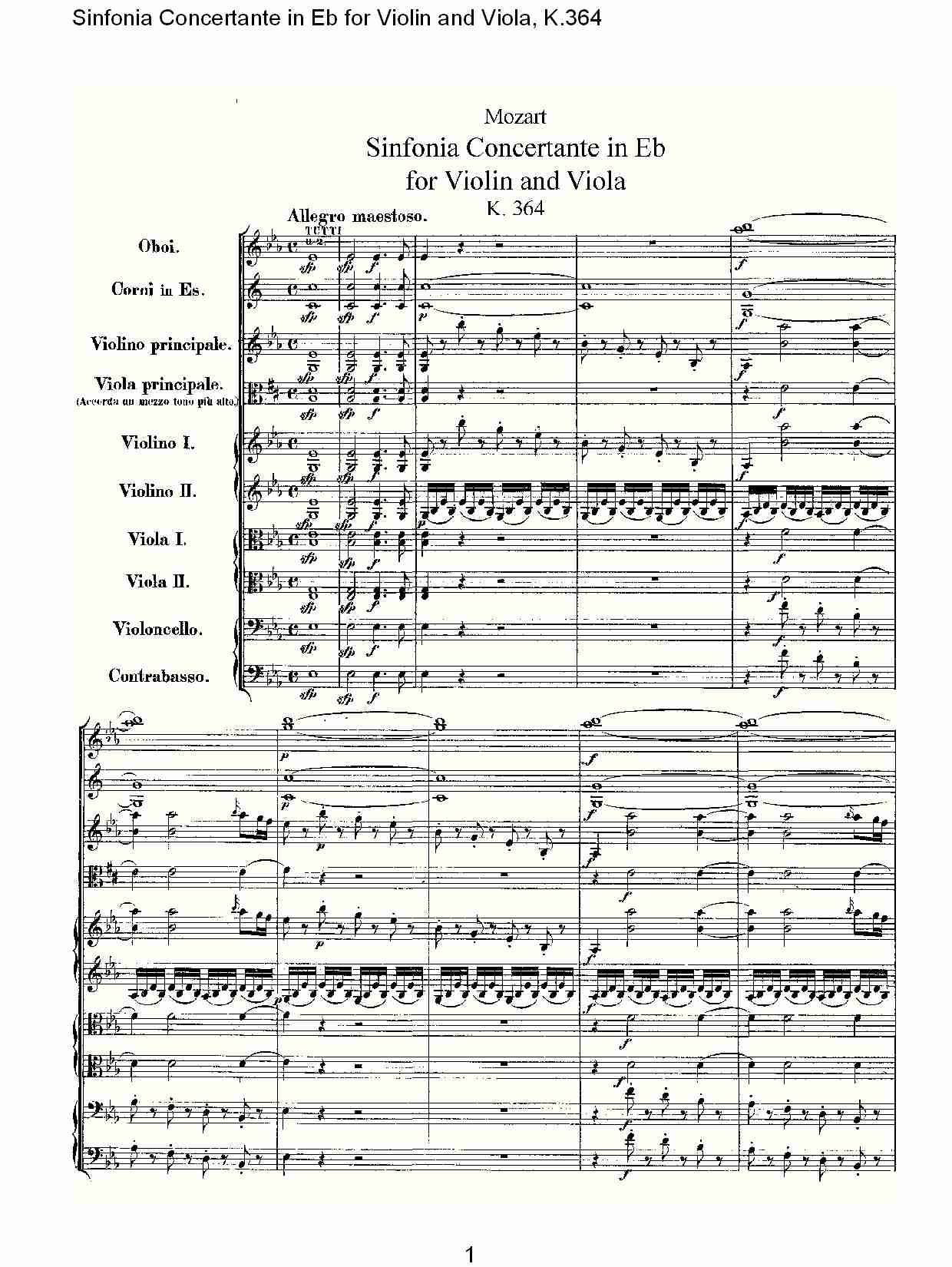 Eb调小提琴与中提琴炫技序曲,(总谱)1