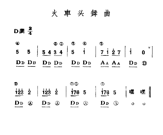 火车头舞曲(五字歌谱)1