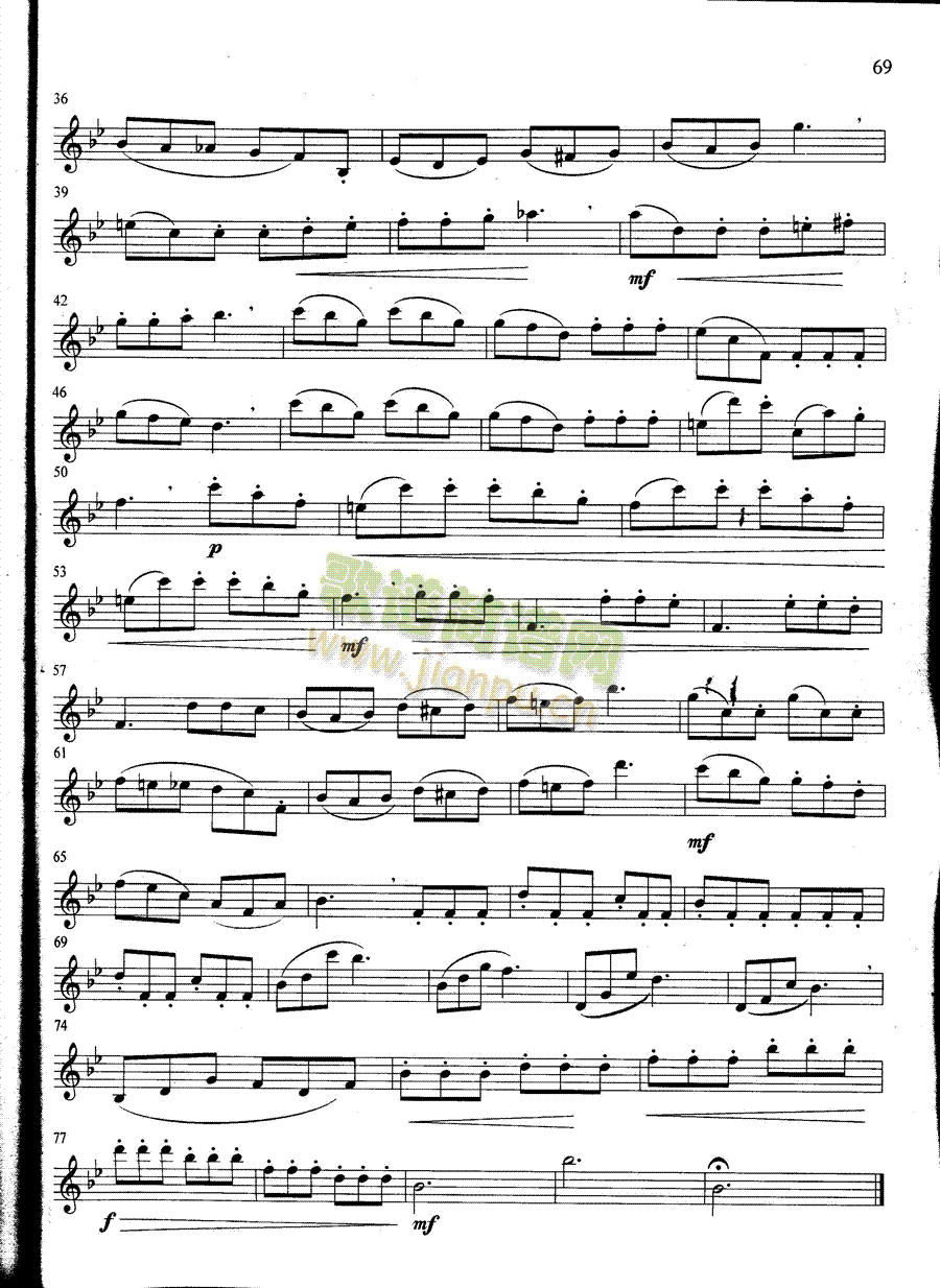 萨克斯管练习曲第100—069页(萨克斯谱)1