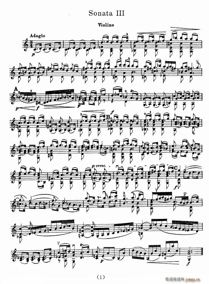 巴赫小提琴协奏曲(小提琴谱)1