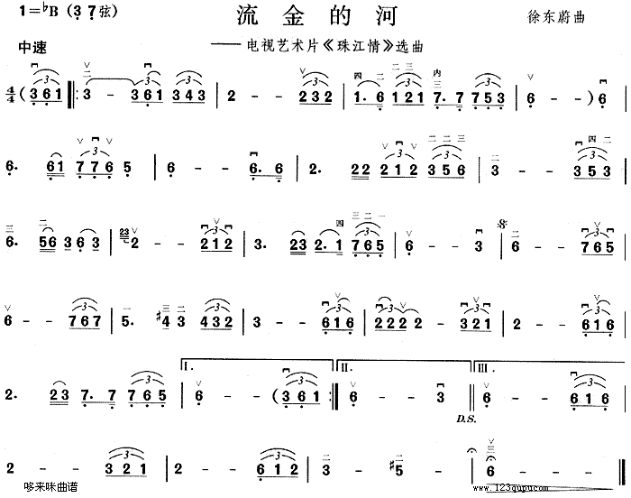 流金的河(二胡譜)1