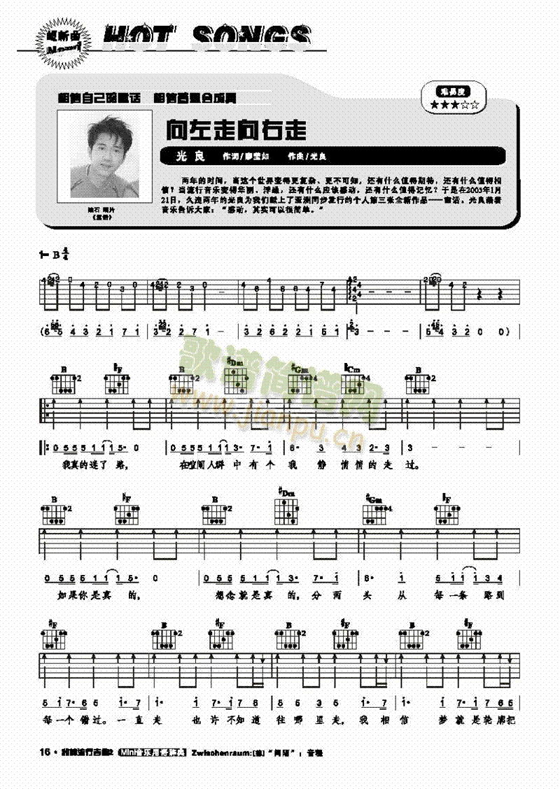 向左走向右走-彈唱吉他類流行(其他樂譜)1