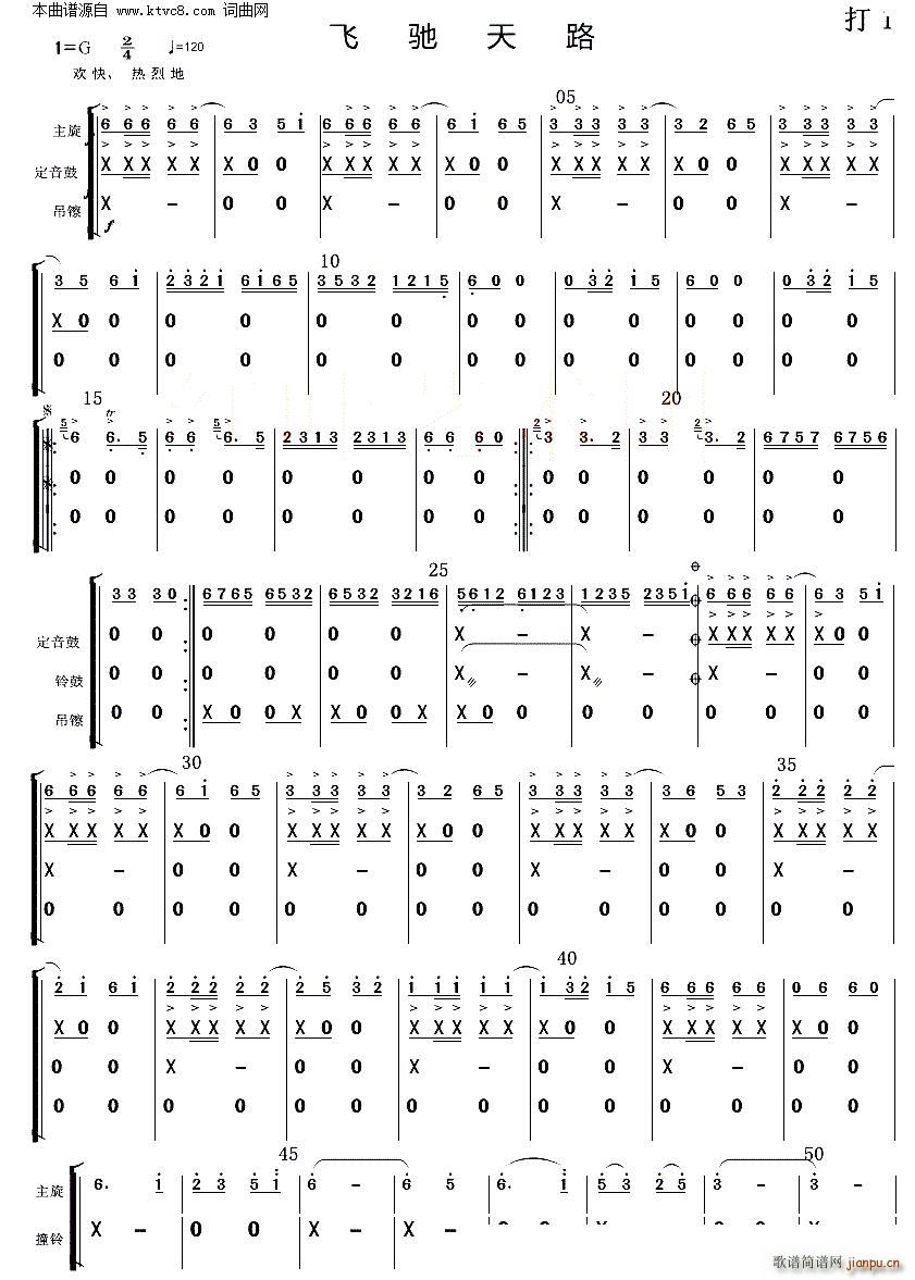 飛馳天路 打擊(總譜)1