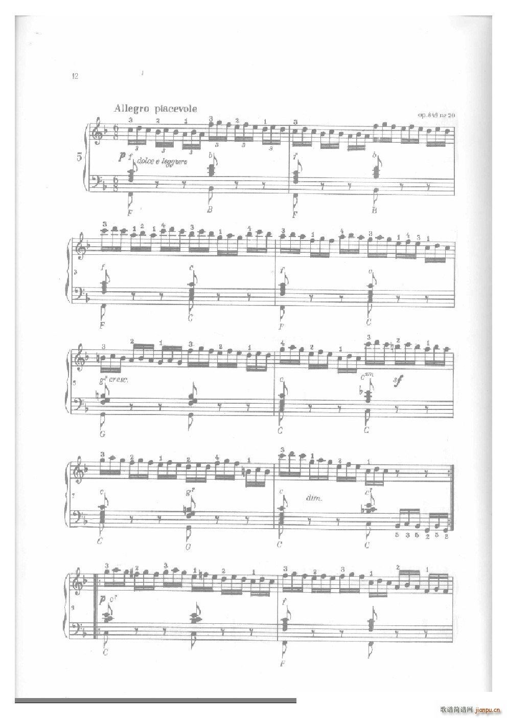 车尔尼手风琴练习曲集 Ⅱ(手风琴谱)11